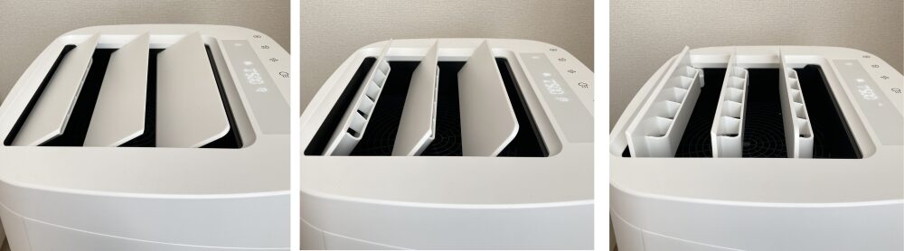 3段階の吹き出し角度の写真