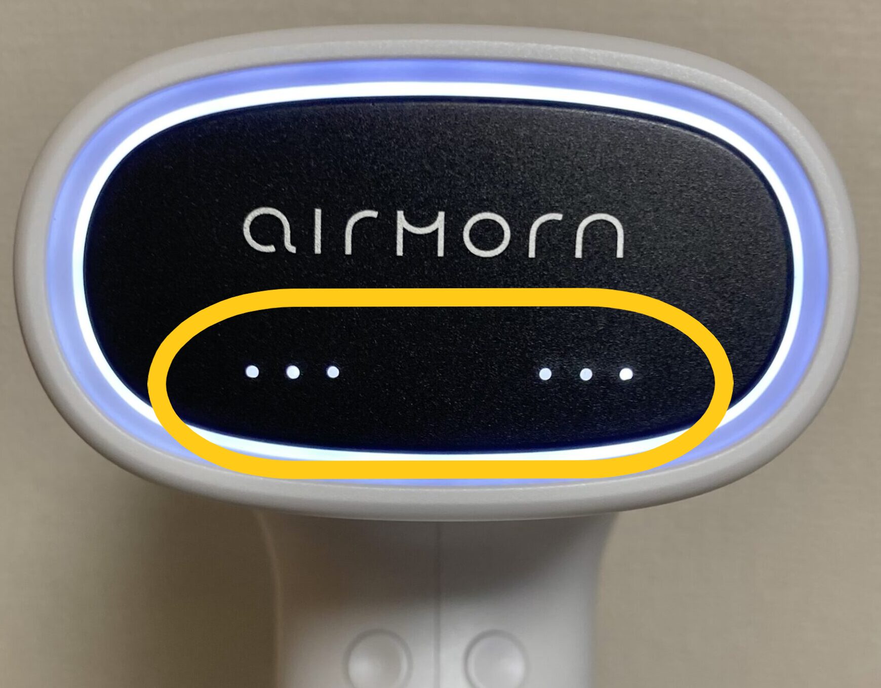 現在選択しているスチームと吸引力のレベルが分かる写真