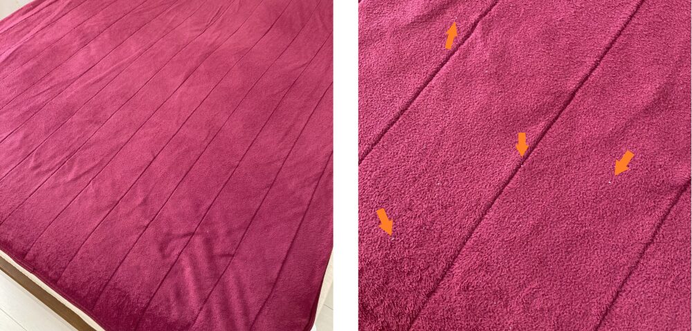 掃除前のベッドの写真(遠目、ズーム)