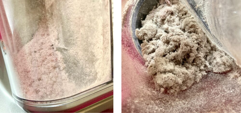 ダストボックス内に溜まったゴミの写真。